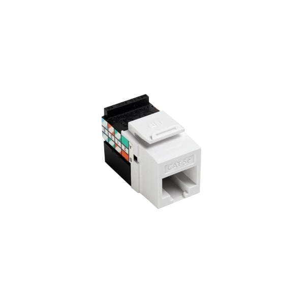Leviton 1-Port Mod Jack 110 8W8P Utp, T568A/B Cat5E Quickport, Gigamax White 5G108-RW5 - main